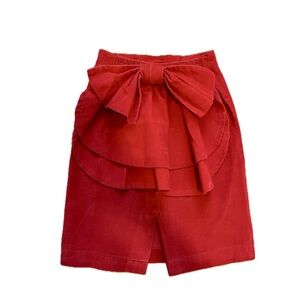 Red Corduroy Skirt with Bow - sz 8